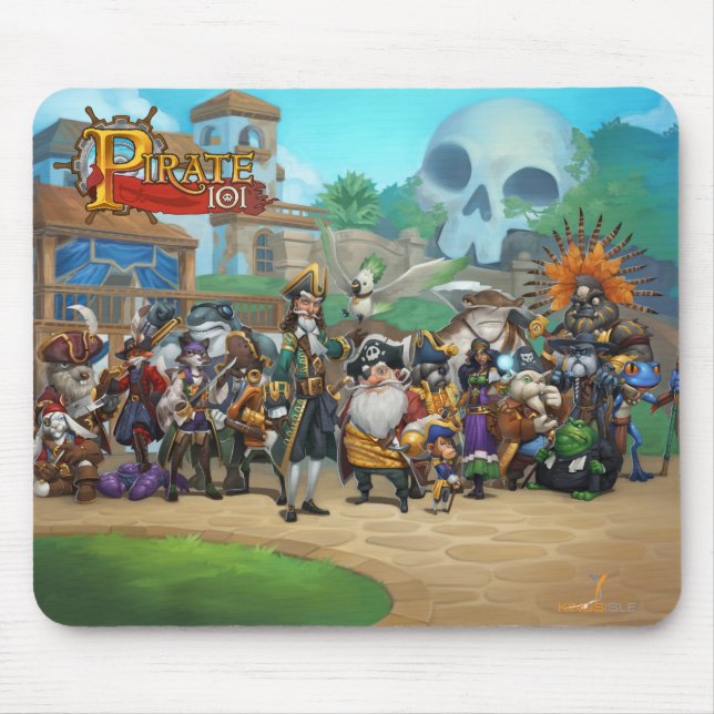 Pirate101 Skull Island Roster Mouse Pad (Front)