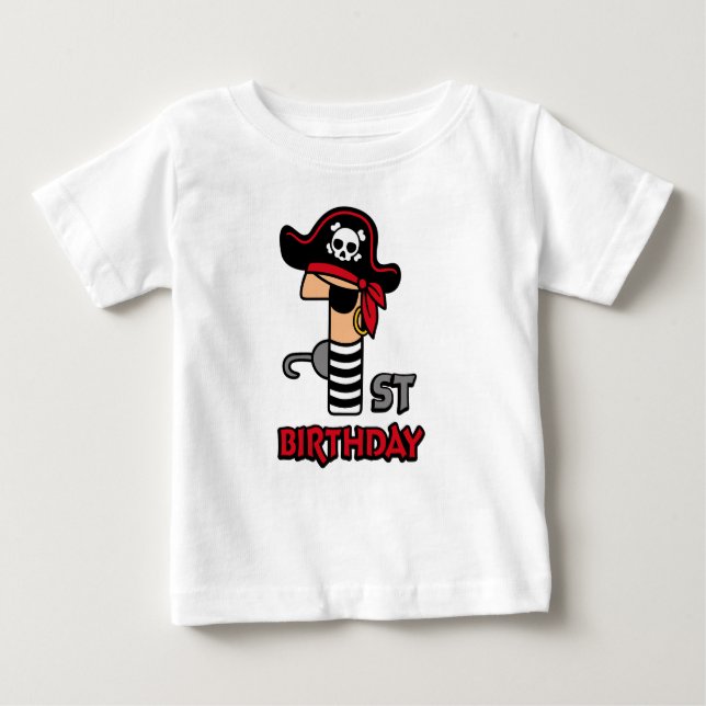 Pirate 1st birthday t-shirt (Front)