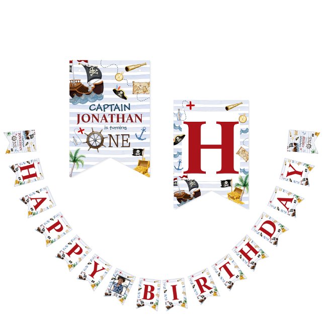 Pirate 1st Happy Birthday Party Bunting (Creator Uploaded)