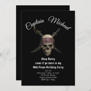 Pirate 40th Birthday Party  Invitation