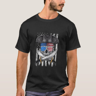 Pirate 4th of July American Flag USA America Funny T-Shirt