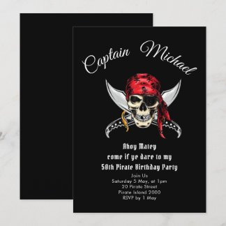 Pirate 50th Birthday Party Invitation