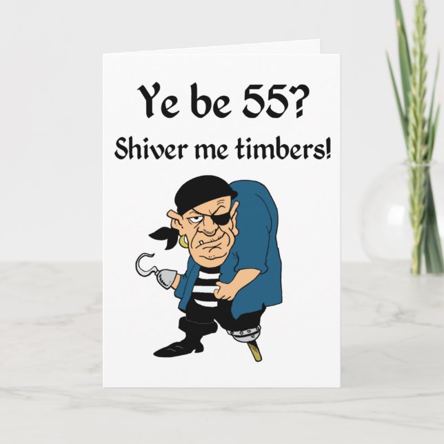 Pirate 55th Birthday Card (Front)