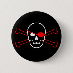pirate 6 cm round badge