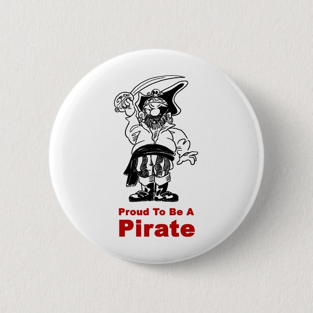 Pirate 6 Cm Round Badge (Front)