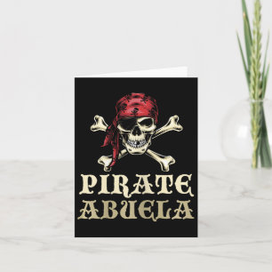 Pirate Abuela Skull Matching Grandma Halloween Cos Card