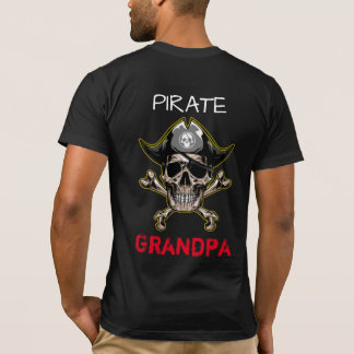 Pirate Adult SKULL Crossbones Grandpa  T-Shirt 