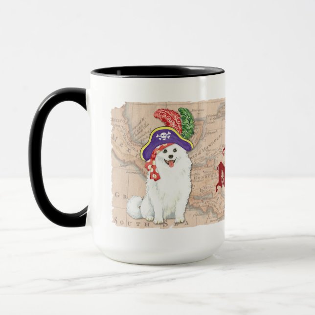 Pirate American Eskimo Dog Mug (Left)