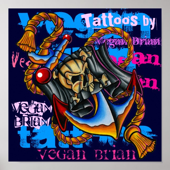 Pirate Anchor print by Vegan Brian (Front)