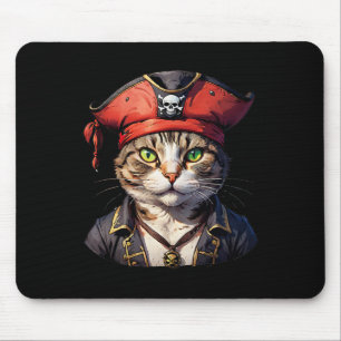 Pirate And Cat The Feline Buccaneer Mouse Pad