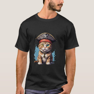 Pirate and Cat The Feline Buccaneer T-Shirt