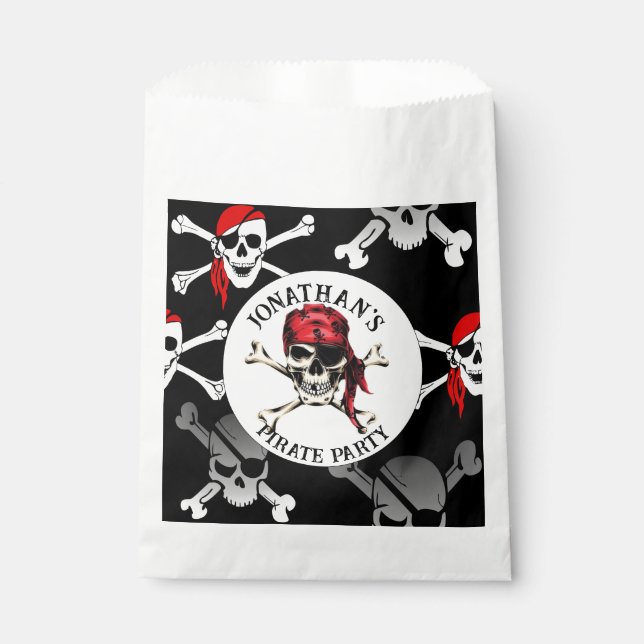 PIRATE AND CROSS BONES  FAVOUR BAG (Front)