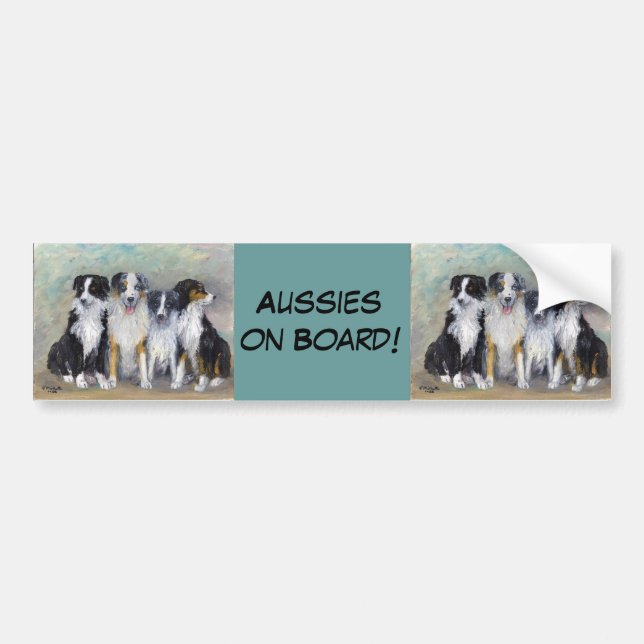 Pirate and Daughters - Australian Shepherds Bumper Sticker (Front)