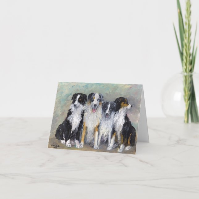 Pirate and Daughters - Australian Shepherds Card (Front)