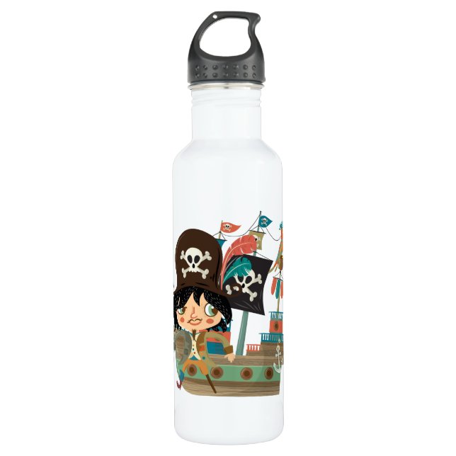 Pirate and Pirate Ship 710 Ml Water Bottle (Front)