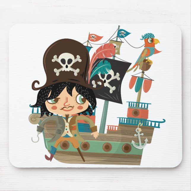 Pirate and Pirate Ship Mouse Pad (Front)