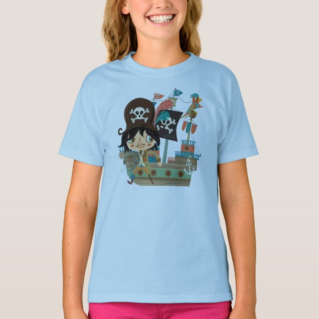 Pirate and Pirate Ship T-Shirt (Front)