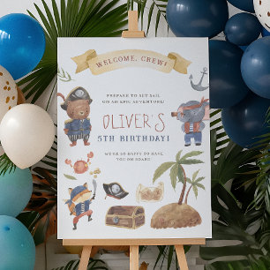 Pirate Animals Birthday Party Welcome Sign