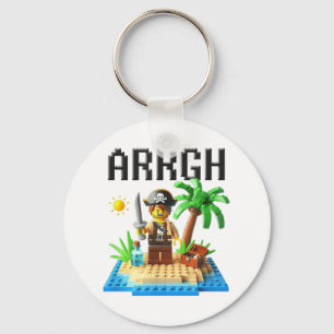 Pirate Argh Building Blocks Bricks Master Builder Key Ring