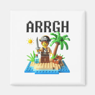Pirate Argh Building Blocks Bricks Master Builder Magnet