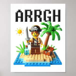 Pirate Argh Building Blocks Bricks Master Builder  Poster