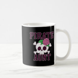 Pirate Aunt Cartoon Skull Funny Family Halloween Coffee Mug