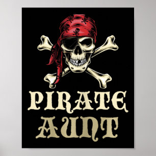 Pirate Aunt Skull Matching Grandma Halloween Costu Poster