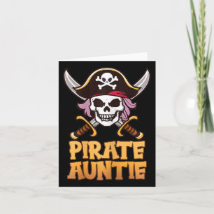 Pirate Auntie Funny Captain Matching Halloween Cos Card