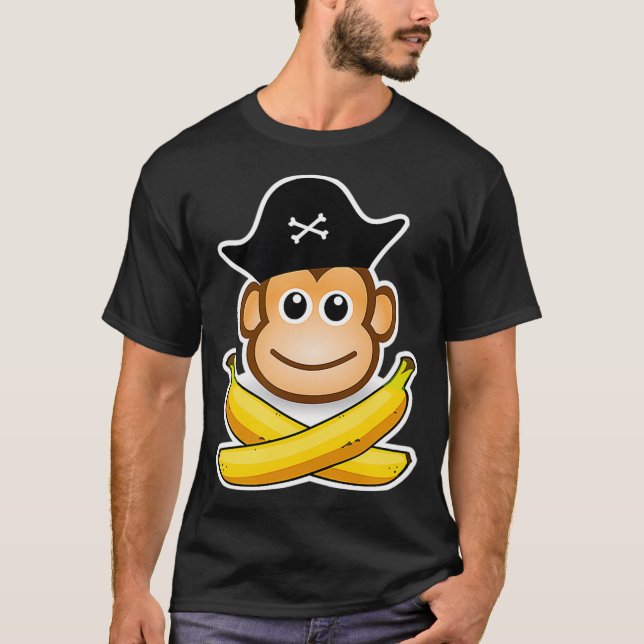 Pirate Baby Monkey Design for Pirate Kids and Ape  T-Shirt (Front)