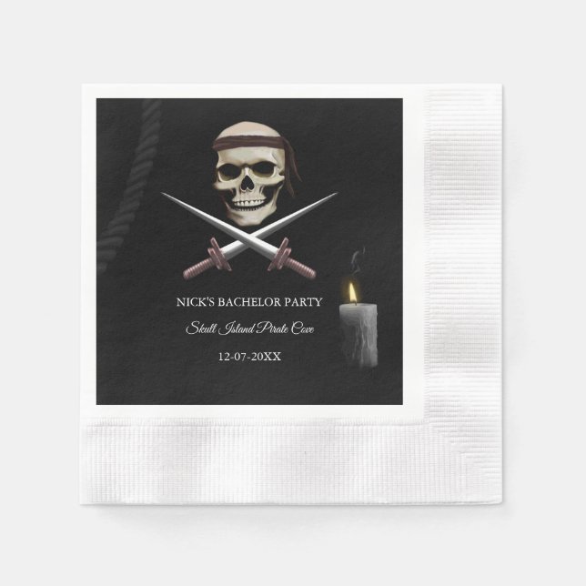 Pirate Bachelor / Birthday Party - pirate-themed Napkin (Front)