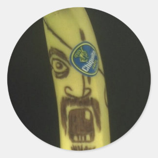 Pirate Banana Classic Round Sticker