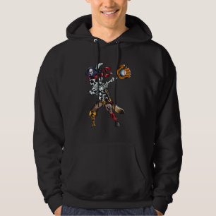 Pirate Baseball Fan Dabbing Skeleton Baseball Glov Hoodie