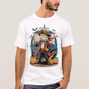 Pirate Bearded Dragon Halloween Reptile Art T-Shirt