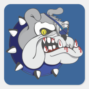 Pirate Beastly Bulldog Zombie Square Sticker