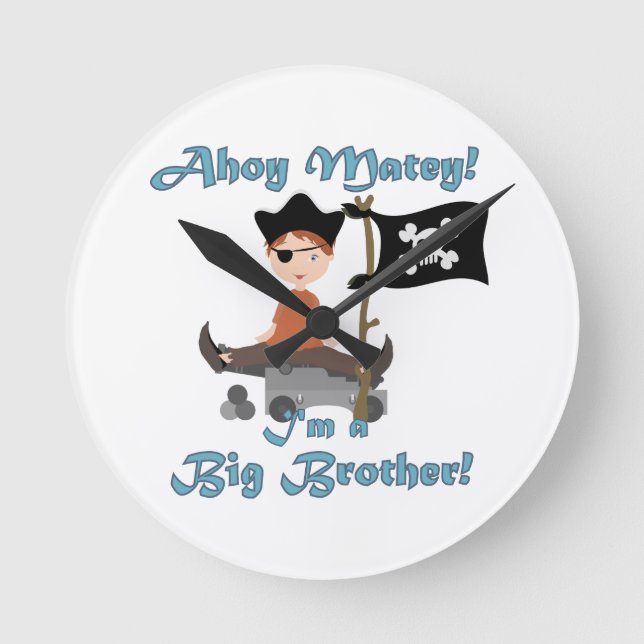 Pirate Big Brother Round Clock (Front)