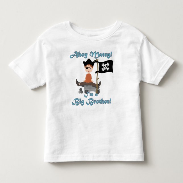 Pirate Big Brother Toddler T-Shirt (Front)