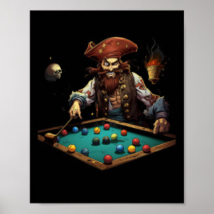 Pirate Billiards Pool Player Buccaneer Sports 1 Poster