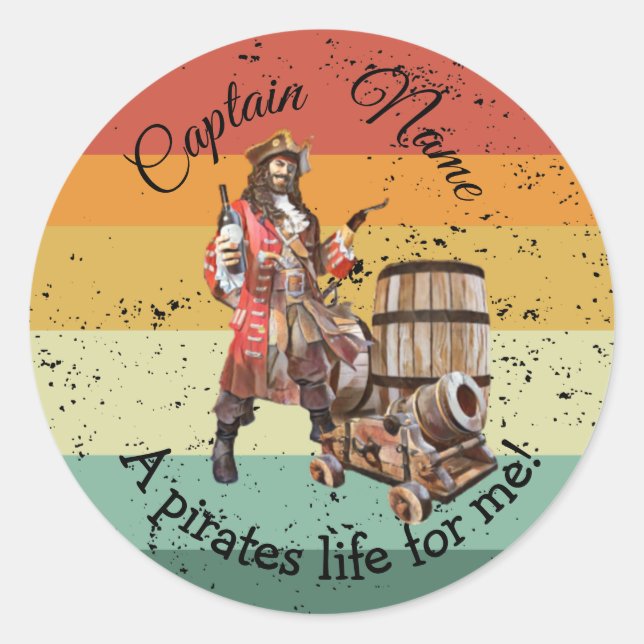 Pirate Birthday Adventure Classic Round Sticker (Front)