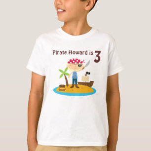 Pirate Birthday Boy Custom Name T-Shirt