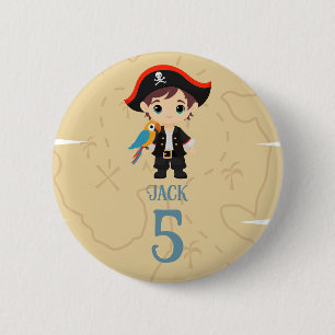 Pirate Birthday Button Badge