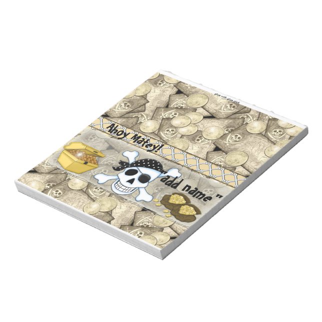 Pirate Birthday Candy Bar Wrapper Party Favour Notepad (Rotated)