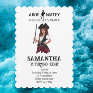 Pirate Birthday Girl Invitation