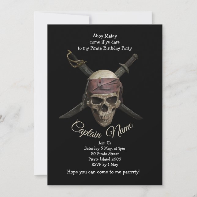 Pirate Birthday Invitation (Front)