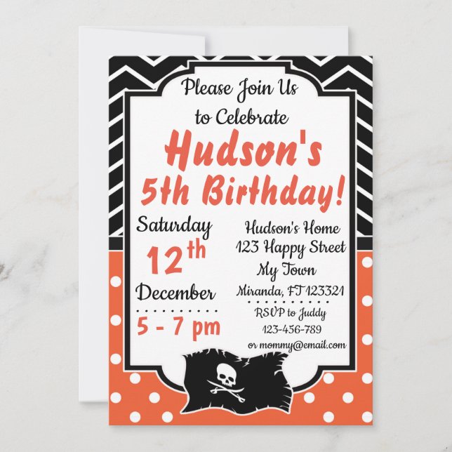 Pirate Birthday Invitation (Front)