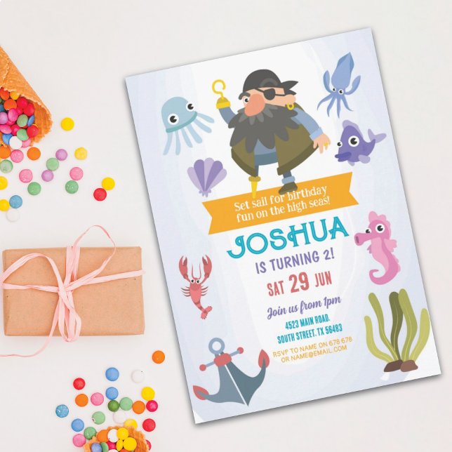 Pirate Birthday Invitation Party Fun Ocean  (Creator Uploaded)