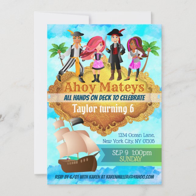 Pirate Birthday Invitations (Front)