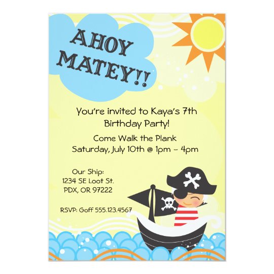 Pirate Birthday Invites