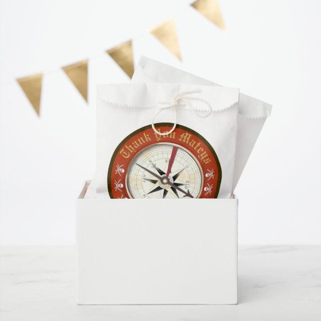 Pirate Birthday Jolly Roger Compass Favour Bag (Party)