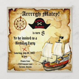 Pirate Birthday Parrrty ! Invitation
