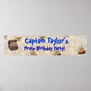 Pirate Birthday Party Banner Poster